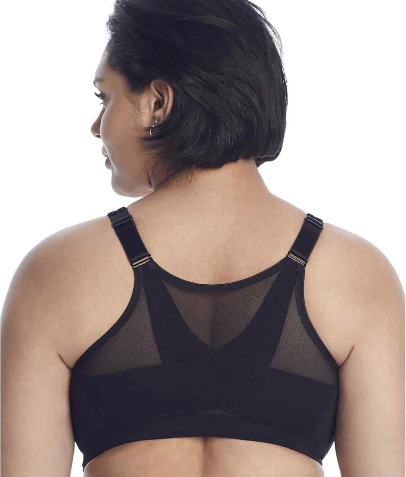 Sujetador Glamorise NEGRO Cierre Frontal Postura Soporte Trasero, US 50DD, UK 50DD Foto 4 de 4