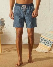 NEW 68 Fair Harbor Bayberry 7 in Swim Short w Built in Liner - XL Blue Hawaiian