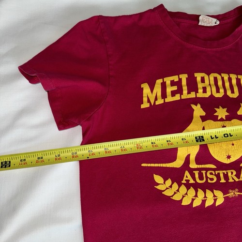 Melbourne Australia AUSSIE TEE Red T-Shirt Mens S Small Yellow Graphic - Picture 4 of 10
