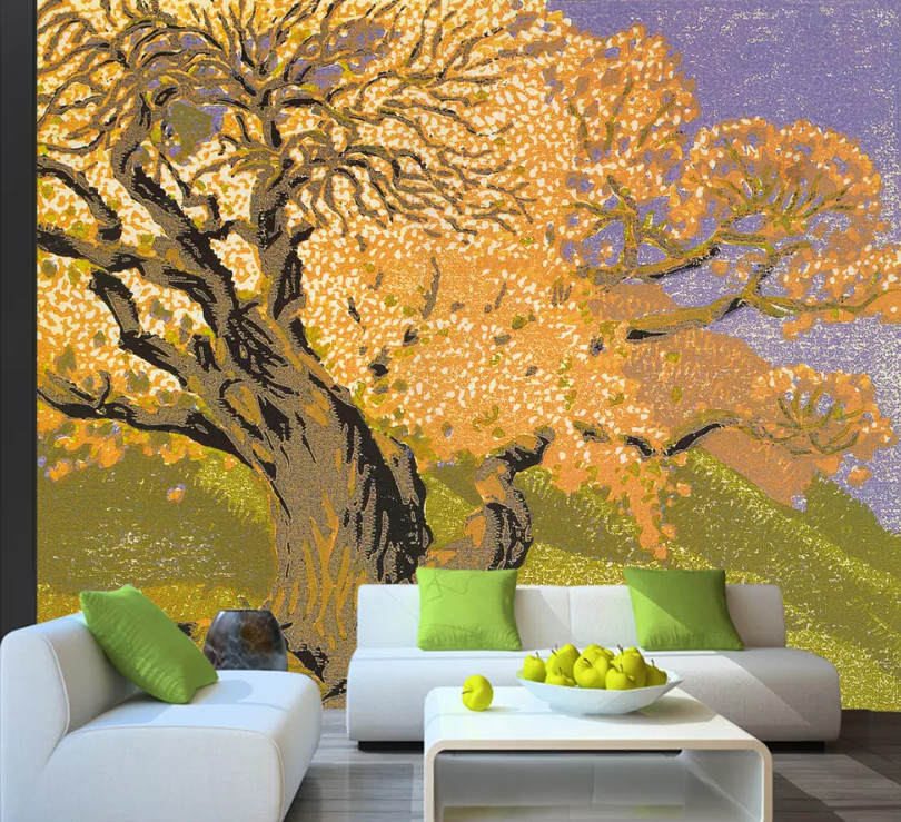 3D Yellow Tree 10821NA Wallpaper Wall Mural Removable Self-adhesive Fay
