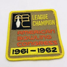 AMERICAN BOWLING CONGRESS 1961 1962 LEAGUE CHAMPION PIN SEW ON VINTAGE