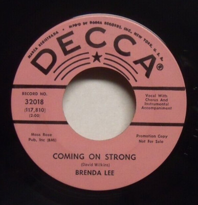 Brenda Lee - Coming On Strong - 1966 NM Pop Promo 45