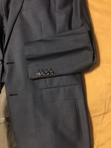 Men Italian Blue Tiglio Slim Fit Suit Size 44 Long - Picture 2 of 12