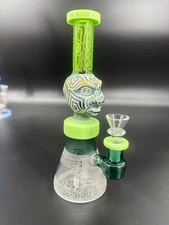 9.5 "  Green Bong ALIEN Glass Water Pipe MONSTER USA