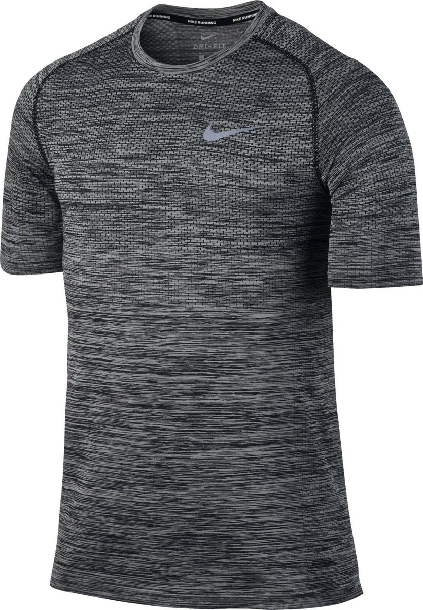 Nike DriFIT Knit SS Shirt Running Heather Grey Reflective 833562