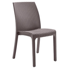 SEDIA IN RESINA TORTORA RATTAN IMPILABILE ESTERNO CASA GIARDINO BAR VERANDA