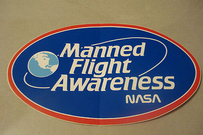 NASA Manned Flight Awareness Unused Sticker 6-1/8'' x 3-3/4'' Vintage NOS