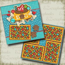 I Heart My Dog - Blue - 2 Premade Scrapbook Pages - EZ Layout 4024