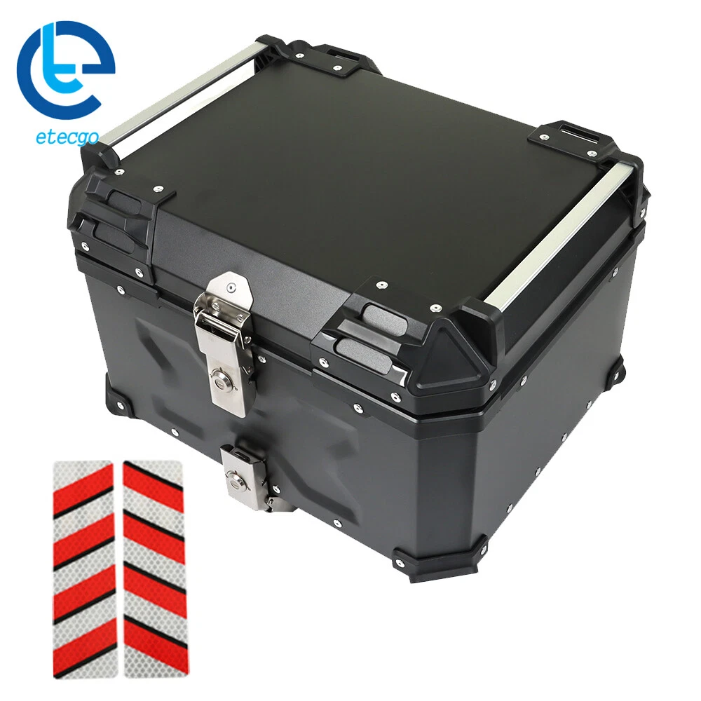 Aluminum 55L Motorcycle Top Case Rear Tail Box Waterproof Luggage