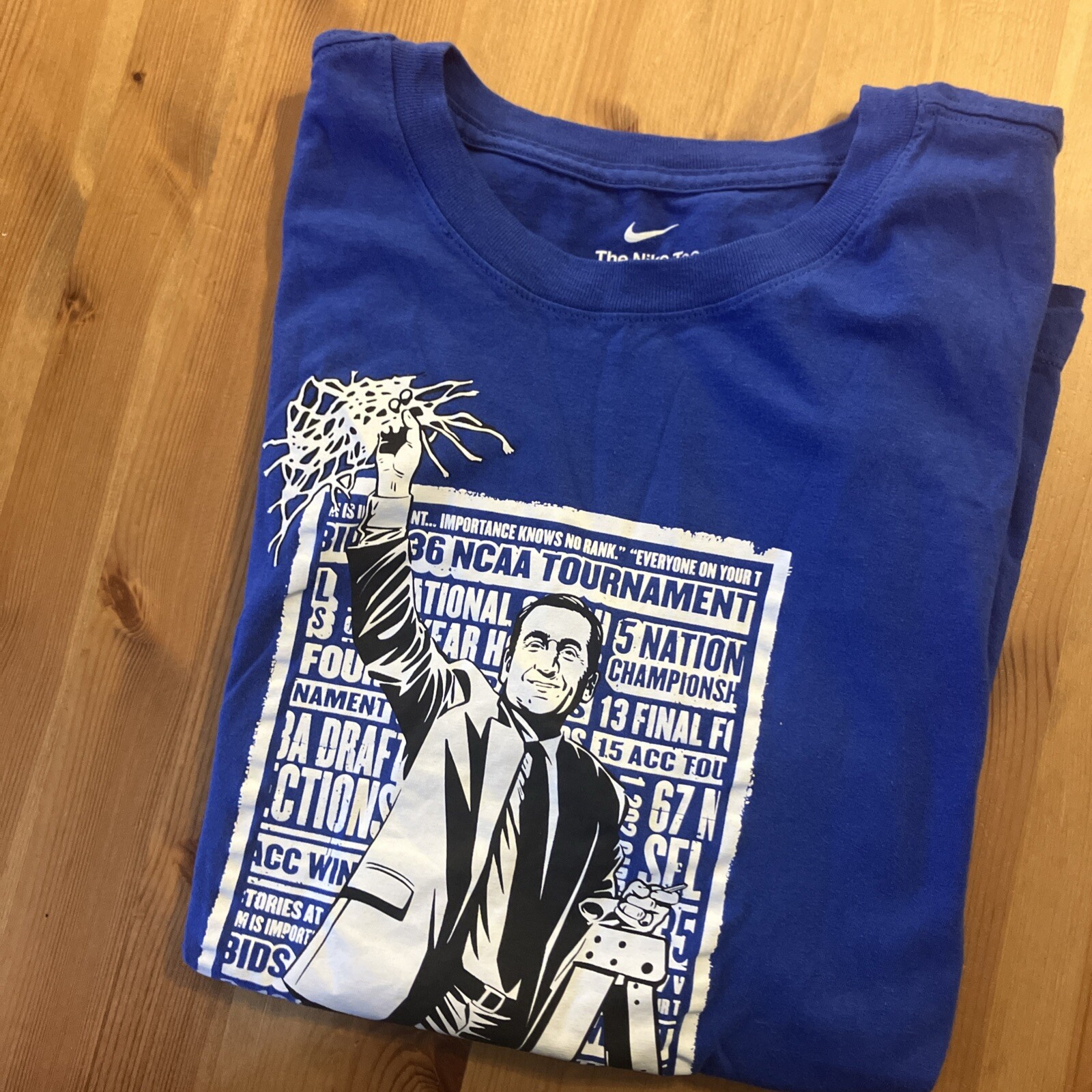 Nike Duke University Basketball Thanks Coach K  T Shirt Tee Large Blue thumbnail 9