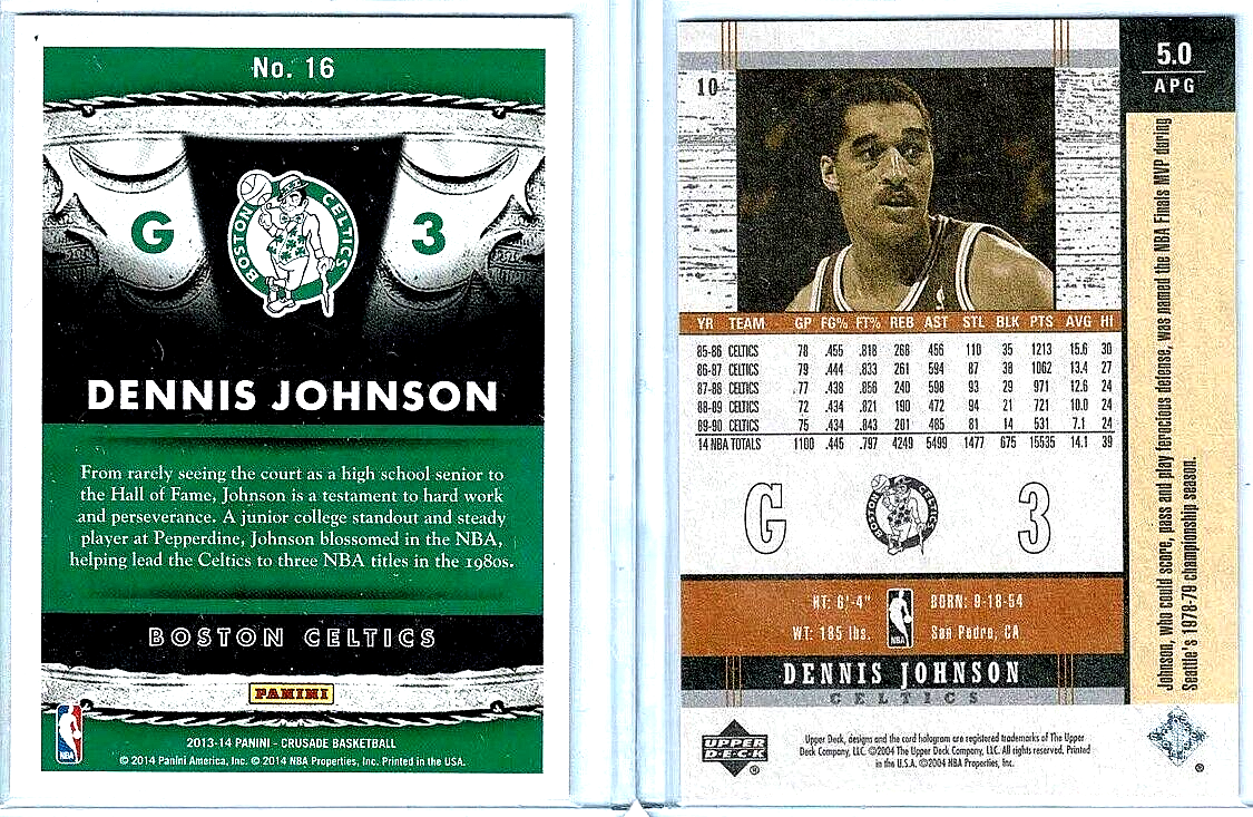 DENNIS JOHNSON 2003-04 UD Legends On-Card Autograph Auto Card 