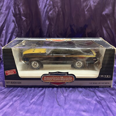 ERTL AMERICAN MUSCLE 1:18 SCALE 1971 BUICK GSX BLACK / BLACK INTERIOR - NIB 