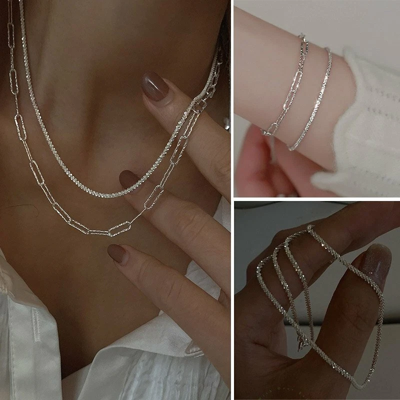 Bangle necklace best sale silver