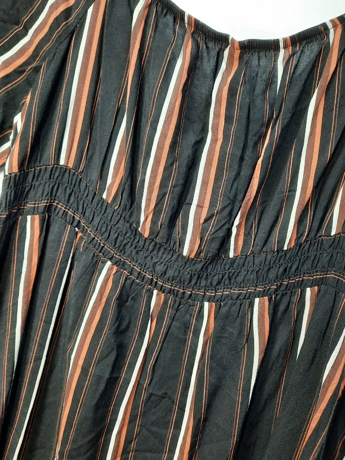 OFF WHITE Abito Xhilaration XXL ampia apertura nero marrone scuro bianco nuovo con etichette peso leggero