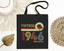 1946 80th Birthday Tote Bag Gift for Men Women Vintage 80 Years Old Party Bag