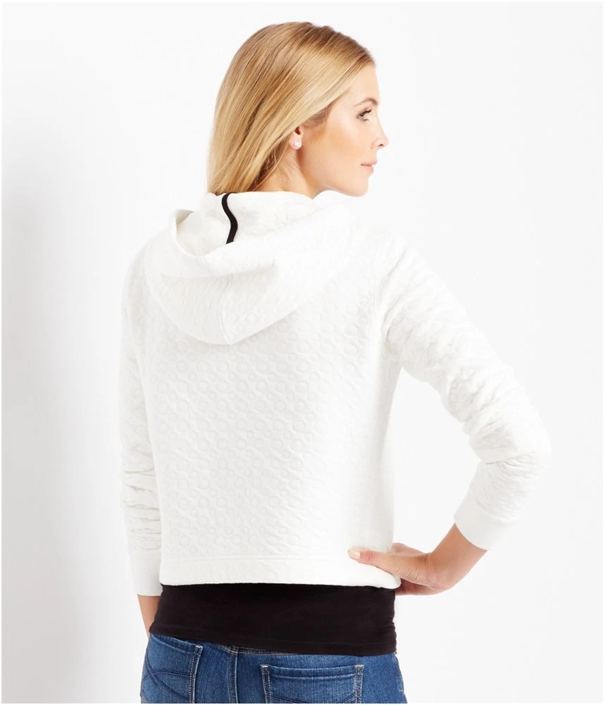 Aeropostale Felpa con Cappuccio Donna Circle Crop Off White Junior Large