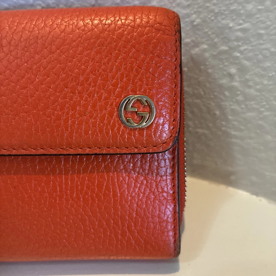 GUCCI блокировки GG кожаный плоский круглый молнии длинный бумажник с сертификатом подлинности и цепочкой через плечо - Изображение 2 из 4