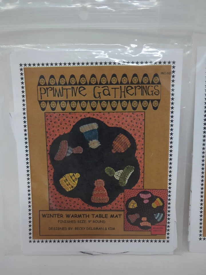 2 Primitive Gatherings Table Mat Patterns Winter Warmth, Tulip Basket - Image 2 of 4