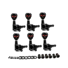 6Pcs Skull Button Tuning Peg Machine Heads Knob Tuning Key Acoustic Guitar Tuner