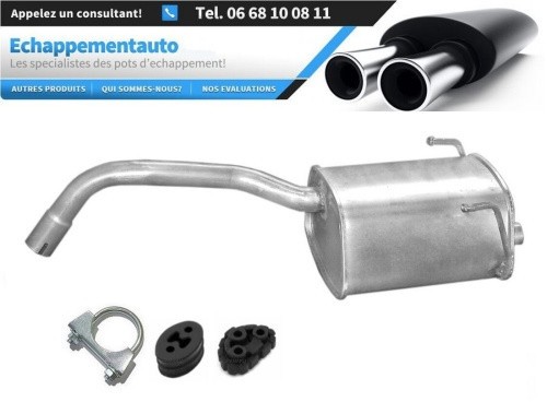 Silencieux arrière d'échappement en acier robuste pour Fiat Panda II 1.1 et 1.2 homologation E