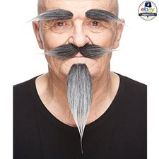 Fake Mustache Beard Eyebrows Set Cossack Salt And Pepper Self-Adhesive
