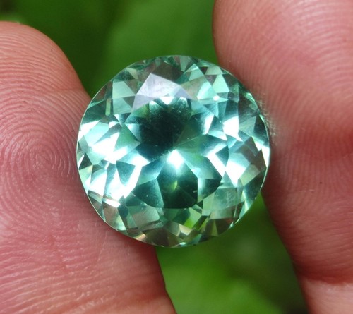 8.10 Ct Natural Blue-Green Sapphire Certified Round Cut Montana Loose Gemstone - Picture 10 of 11