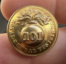 Victorian 101st Royal Bengal Fusiliers Military Uniform Button - 25mm