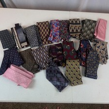 Lot of 20 Men's Neckties Various Styles Geometric Paisley Silk Blend Multi