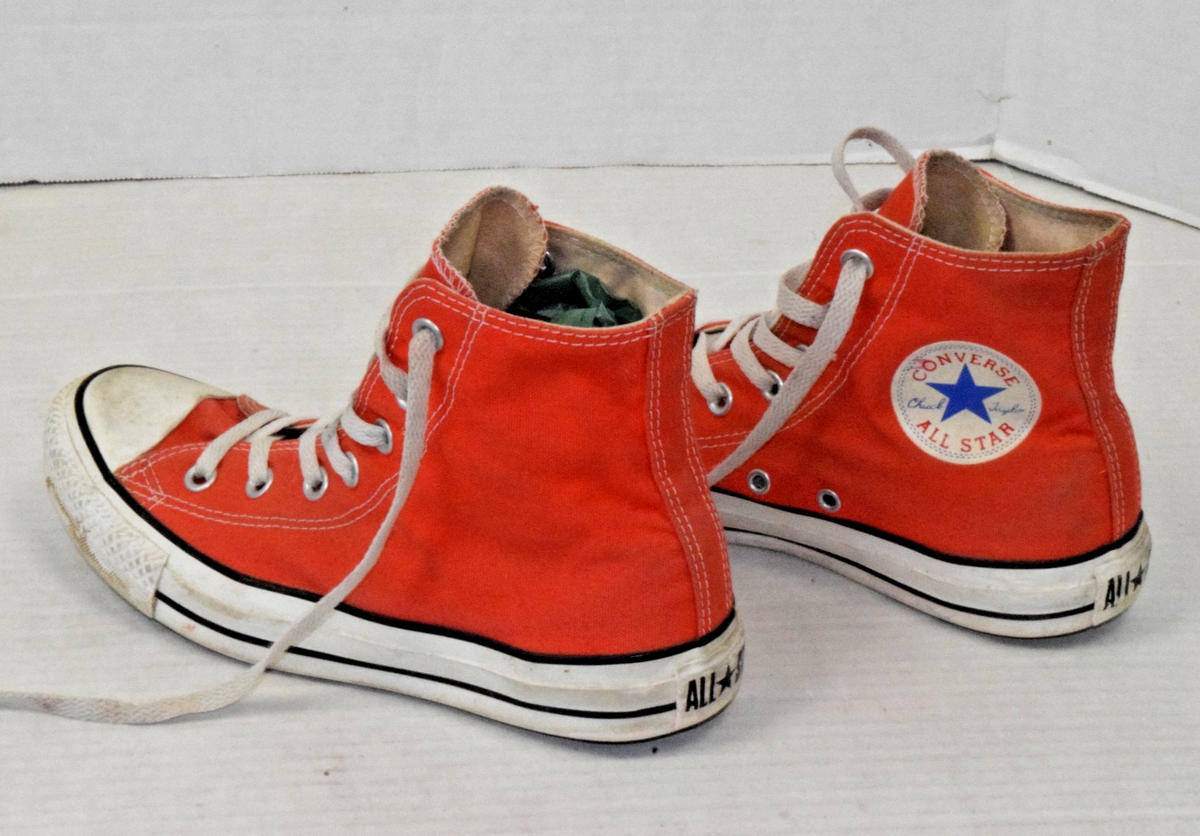 Vintage Converse All Star High Tops Size 2005 Ripe Tangerine - Main Image