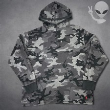 Polo Ralph Lauren Anorak Jacket Large Grey Camo Lightweight cotton sleepwear vtg