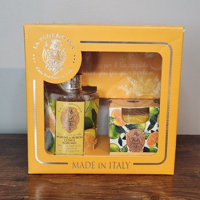 La Florentina Liquid Hand Soap & Candle Gift Set Boboli Citrus Italian Fragrance