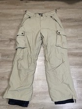 555 Triple Nickel Snowboarding Ski Pants Size M 32x30 Tan Khaki Insulated