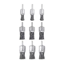 Versatile Wire Wheels Brush Set - 9 Pack for Fast Paint Removal & Derusting