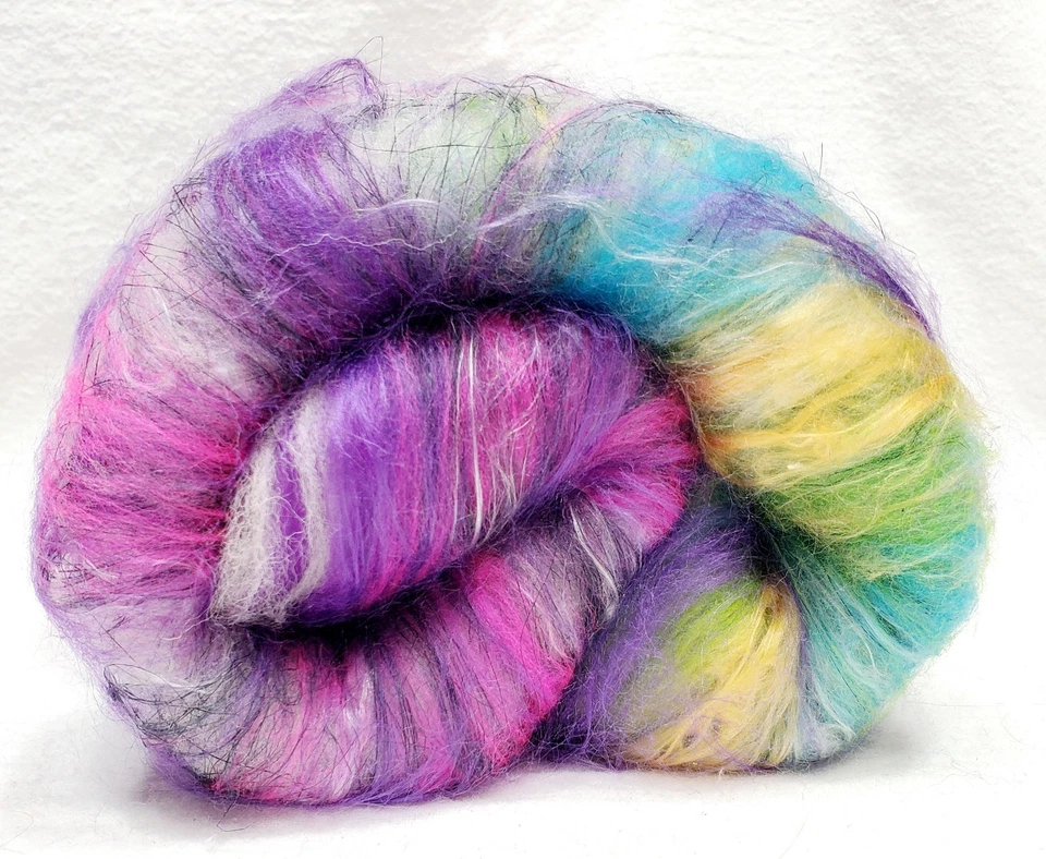 Carded Art Batt 2 Oz Merino Top Wool Hand Dye Alpaca Silk Fiber Multicolor - Image 4 of 4