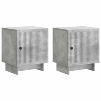 Nachttisch Betongrau Holzwerkstoff 43 X 34,5 X 50 Cm 2Er Set