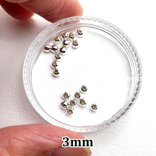 3mm 20pcs Sterling Silver .925 Round Spacer Beads Seamed Smooth Tiny Beads