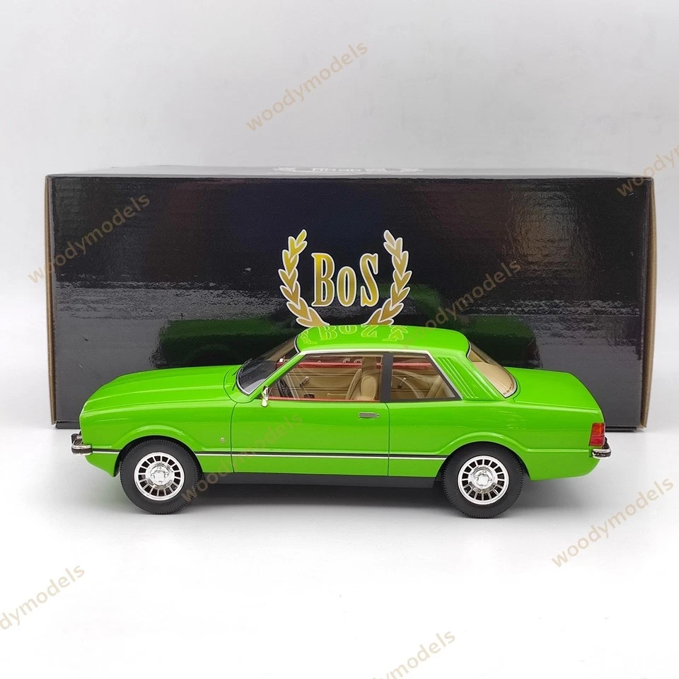 BOS 1/18 1976 Ford Taunus TC2 Ghia Green BOS167 Resin Model Car Collection Used - Image 2 of 4