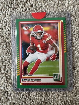 2024 Donruss #398 Xavier Worthy Press Proof Green