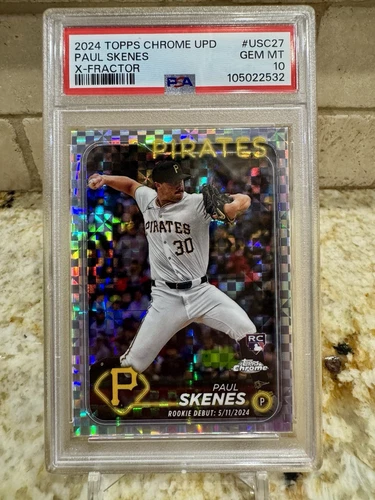 PAUL SKENES 2024 Topps Chrome Update #USC27 X Fractor Refractor Xfractor PSA 10