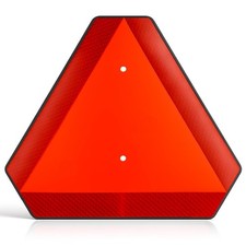 Slow Moving Vehicle Safety Sign,Slow 14x16 inches, Plastic