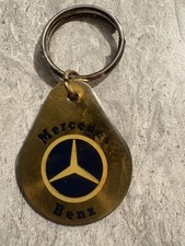 Vintage Mid 70’s Mercedes Benz Keychain Lucite Emblem Rare Taiwan Republic of Ch