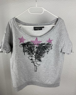 Converse Grey Barbed Wire Heart Graphic T-Shirt Size L
