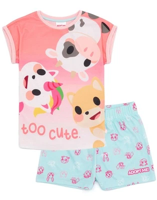 Adopte-moi Pyjama rose à manches courtes et à jambes courtes Filles - Photo 1/4