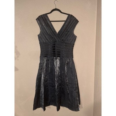 Adrianna Papell Wedding Event Homecoming Prom Metallic Pleated Cocktail Dress