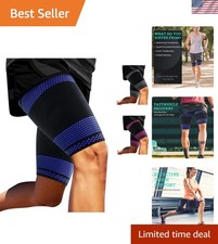 Thigh Compression Support Sleeves 1 Pair, Thigh Brace Breathable Elastic for ...