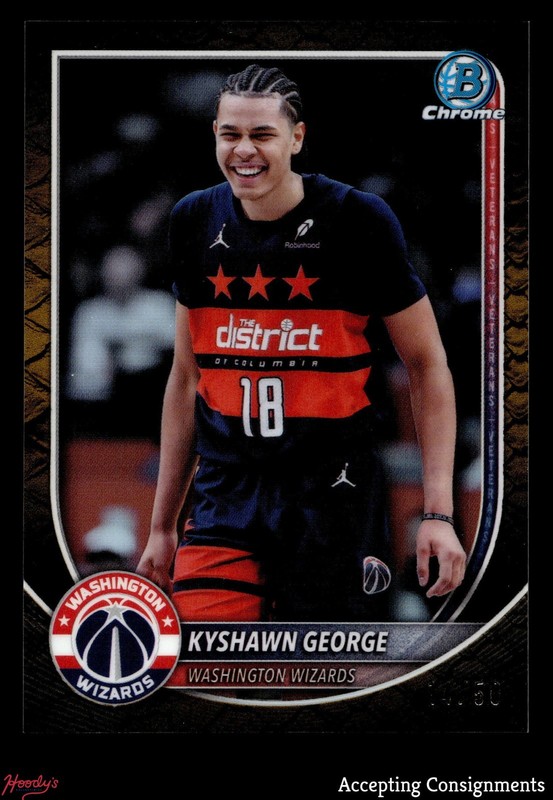 2025-26 Bowman Chrome Reptilian Gold Refractor Kyshawn George 14/50 WIZARDS