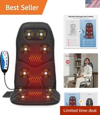 Heated Massage Chair Pad with 10 Vibrating Motors - Perfect for Home or Office