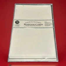  Gartner Studios 50 Ivory Pearl White Border Response Cards and Envelopes Pics