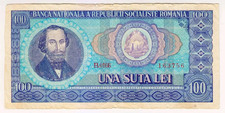 1966 Romania 100 Lei 163756 Paper Money Banknotes Currency