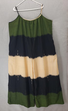 Fashion Nova Dress Womens 2X Green Black Beige Maxi Sleeveless Colorblock Boho